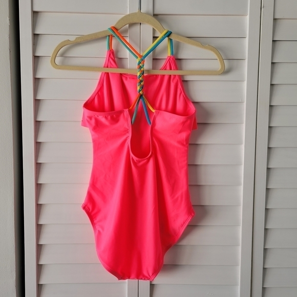 𝅺Cat & Jack Neon Pink One-piece Swimsuit Size XL 14-16 NWOT - Picture 3 of 6